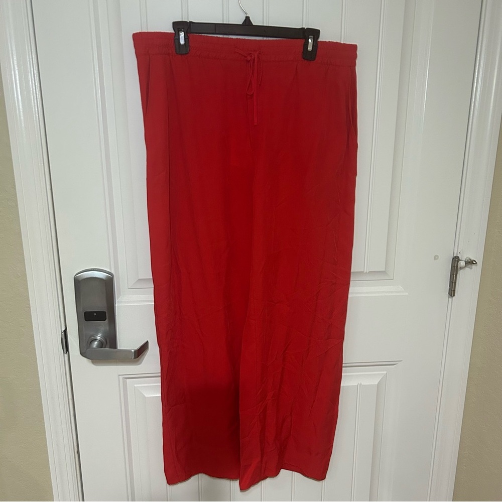 NWT Zara Red Wide Leg Tunic Pants Size XXL - Picture 1 of 8